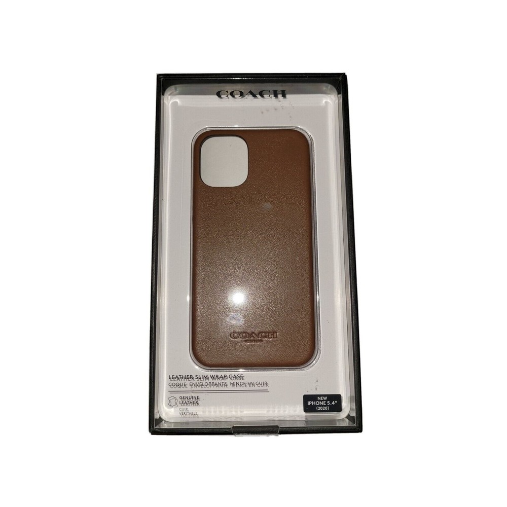 Coach - Leather Slim Protective Case for iPhone 12 Mini 5.4" - Brown